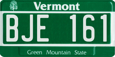 VT license plate BJE161