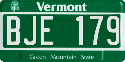 VT license plate BJE179