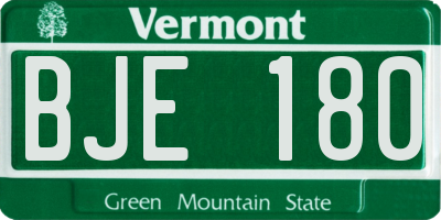 VT license plate BJE180