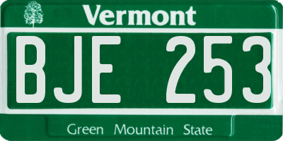 VT license plate BJE253