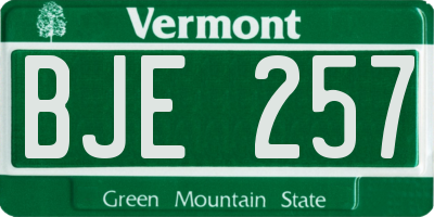 VT license plate BJE257