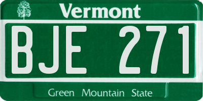 VT license plate BJE271