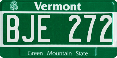 VT license plate BJE272