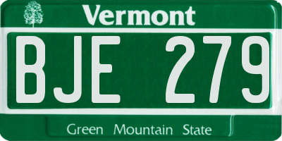 VT license plate BJE279