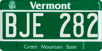 VT license plate BJE282