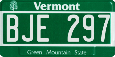 VT license plate BJE297