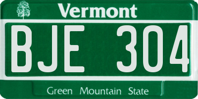 VT license plate BJE304