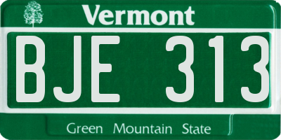 VT license plate BJE313