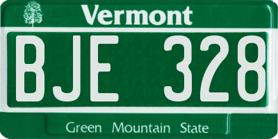 VT license plate BJE328