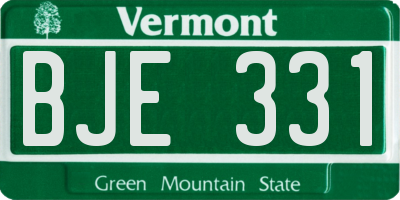 VT license plate BJE331