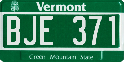 VT license plate BJE371