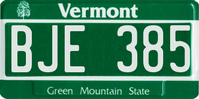 VT license plate BJE385