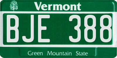 VT license plate BJE388