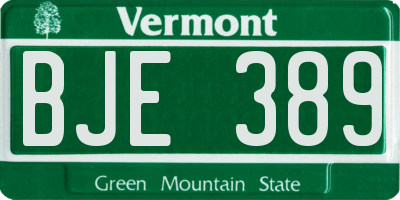 VT license plate BJE389