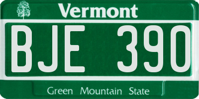 VT license plate BJE390