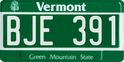 VT license plate BJE391