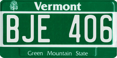 VT license plate BJE406