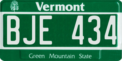 VT license plate BJE434
