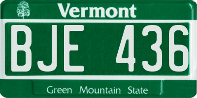 VT license plate BJE436