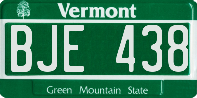 VT license plate BJE438