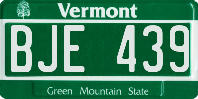 VT license plate BJE439