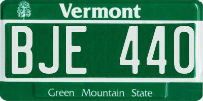 VT license plate BJE440