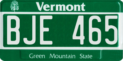 VT license plate BJE465