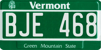 VT license plate BJE468