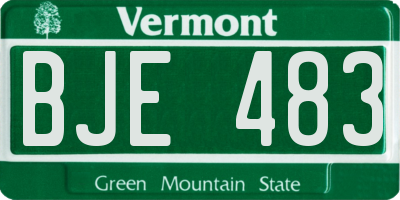 VT license plate BJE483