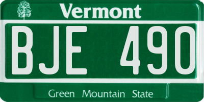 VT license plate BJE490