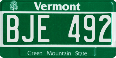 VT license plate BJE492