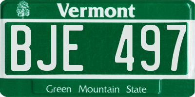 VT license plate BJE497