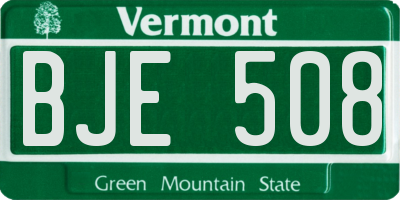 VT license plate BJE508