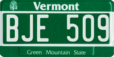 VT license plate BJE509
