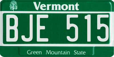 VT license plate BJE515