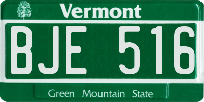 VT license plate BJE516