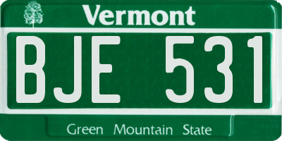 VT license plate BJE531