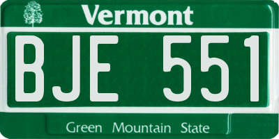 VT license plate BJE551