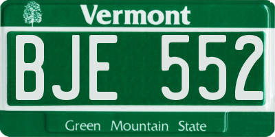 VT license plate BJE552
