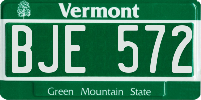 VT license plate BJE572