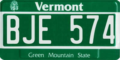 VT license plate BJE574