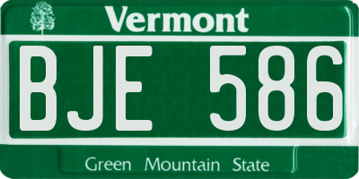 VT license plate BJE586
