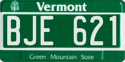 VT license plate BJE621
