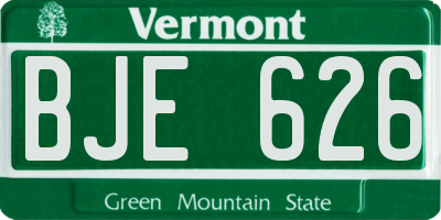 VT license plate BJE626