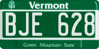 VT license plate BJE628