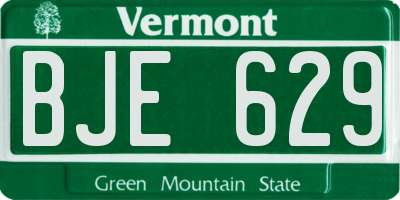 VT license plate BJE629