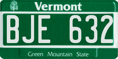 VT license plate BJE632