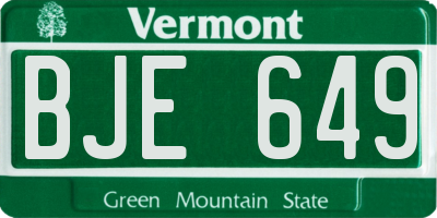 VT license plate BJE649
