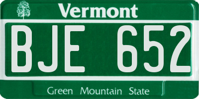 VT license plate BJE652