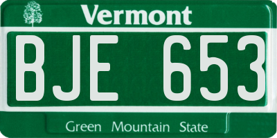 VT license plate BJE653